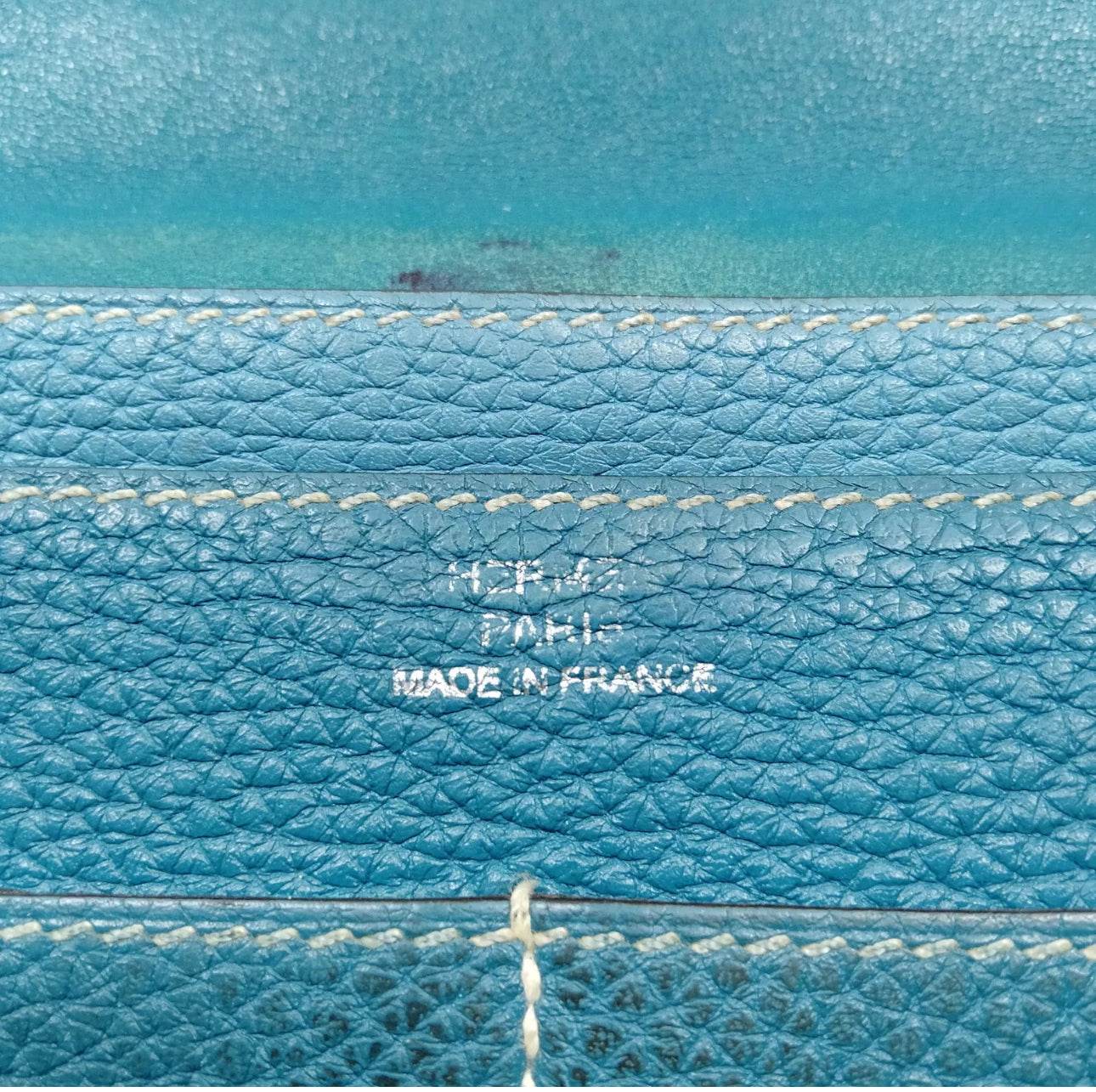 HERMES Dogon Wallet Cobalt blue Clemence Leather Luxurious Chic Fadhion - Luxbrandz