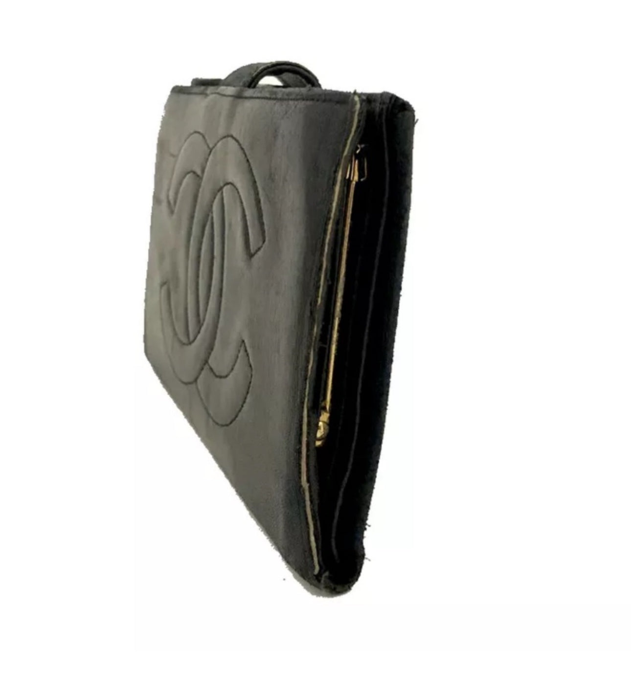 CHANEL CC Logo Leather Long Wallet