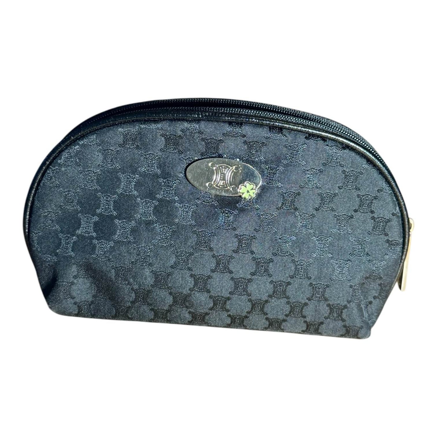 Celine - Macadam Cosmetic Pouch Navy Blue In Mint Condition - Luxbrandz