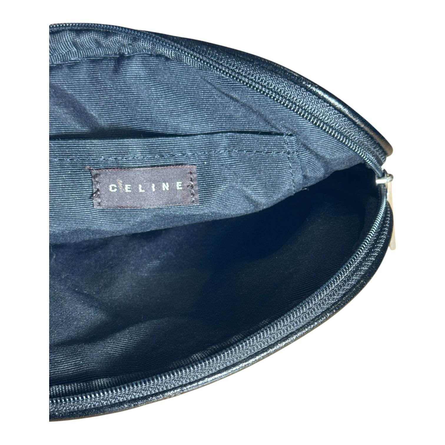 Celine - Macadam Cosmetic Pouch Navy Blue In Mint Condition - Luxbrandz