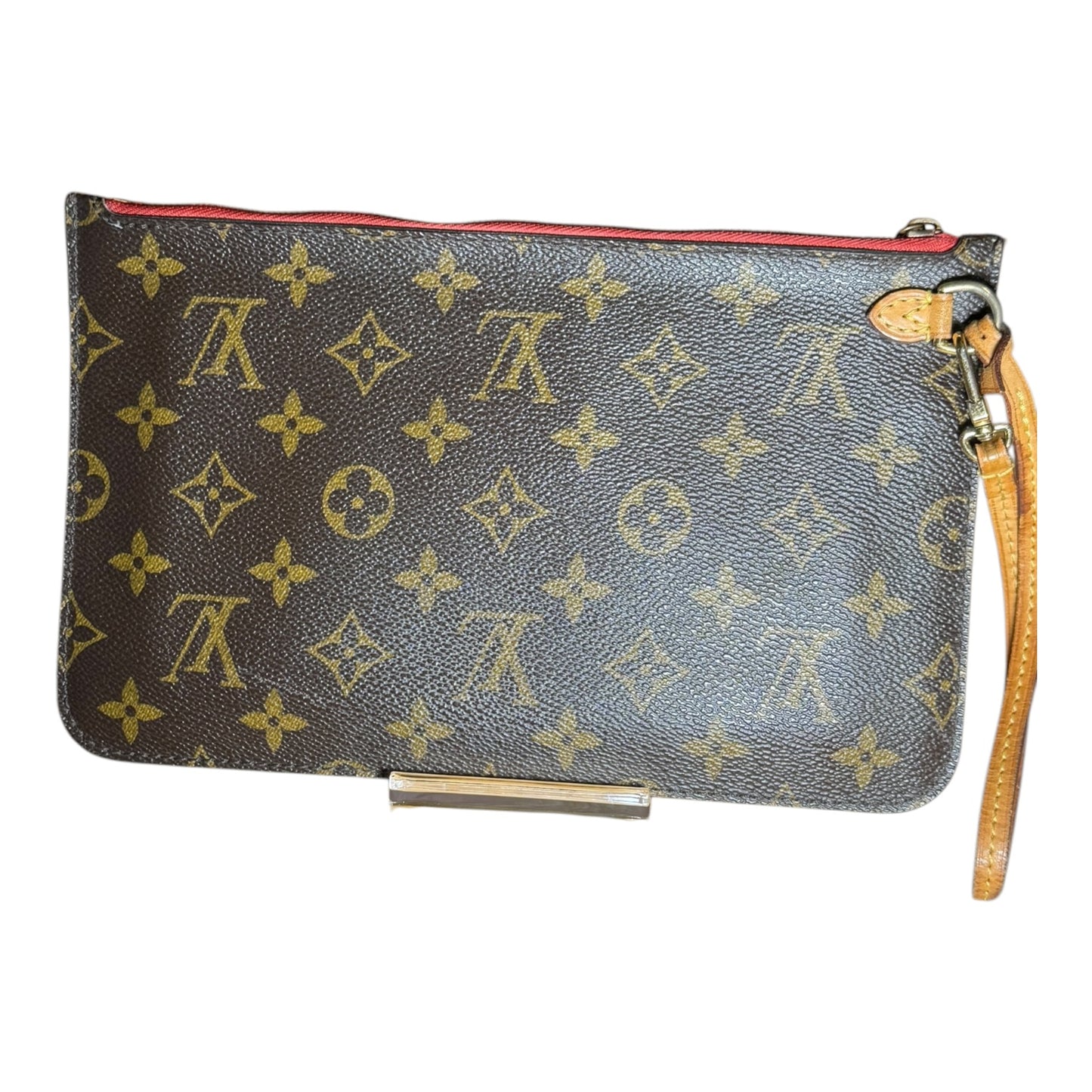 LOUIS VUITTON Neverfull Pouchette / Wristlet Monogram Brown in New Condition