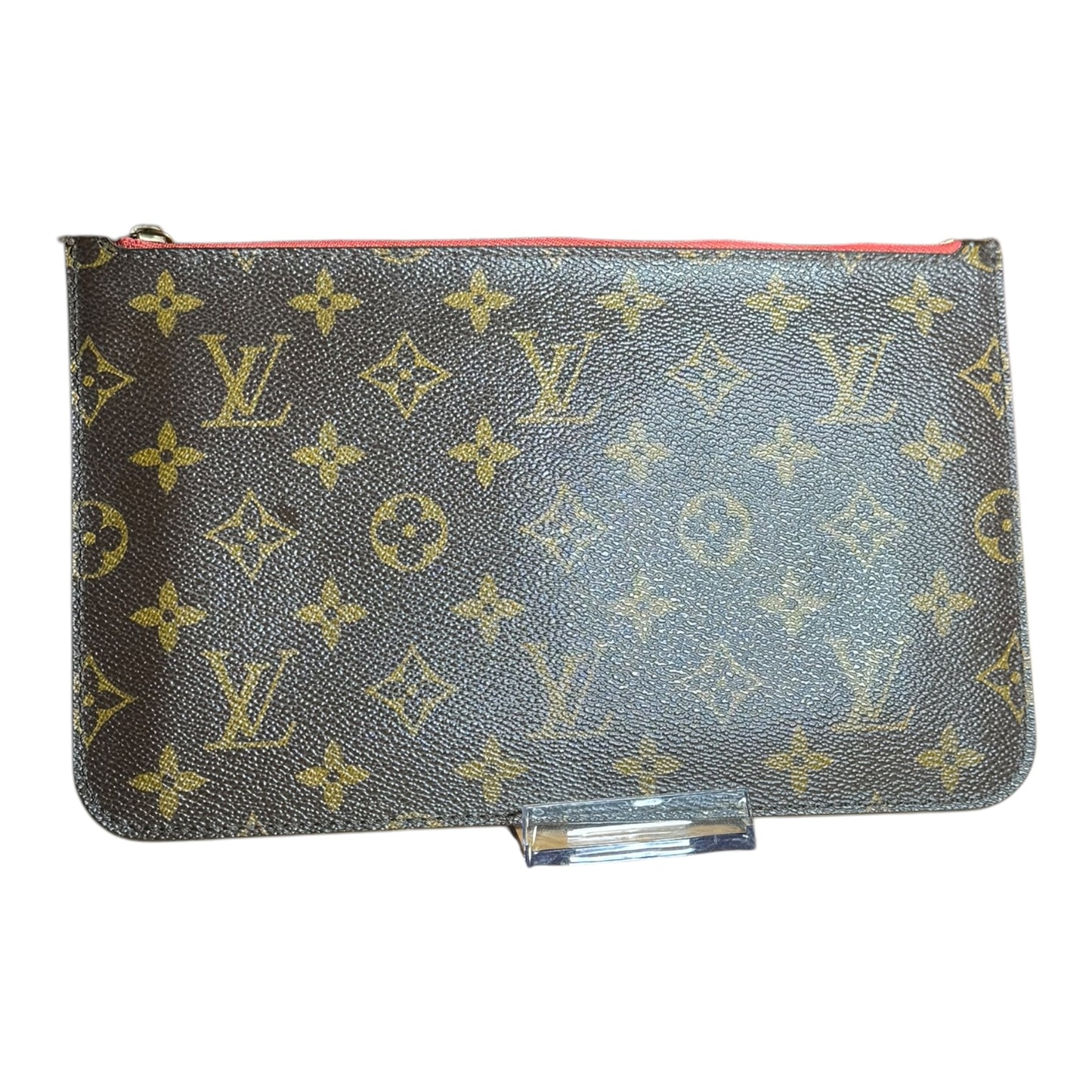 LOUIS VUITTON Neverfull Pouchette / Wristlet Monogram Brown in New Condition