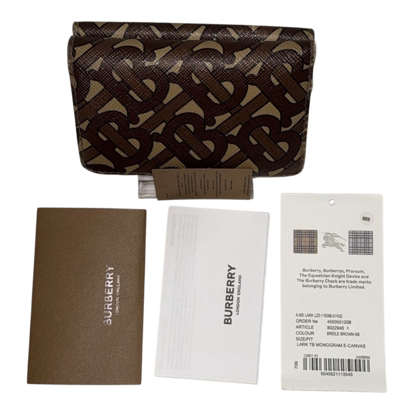 Burberry TB Monogram Tri- Fold Wallet PVC/Leather EUC Mint Condition