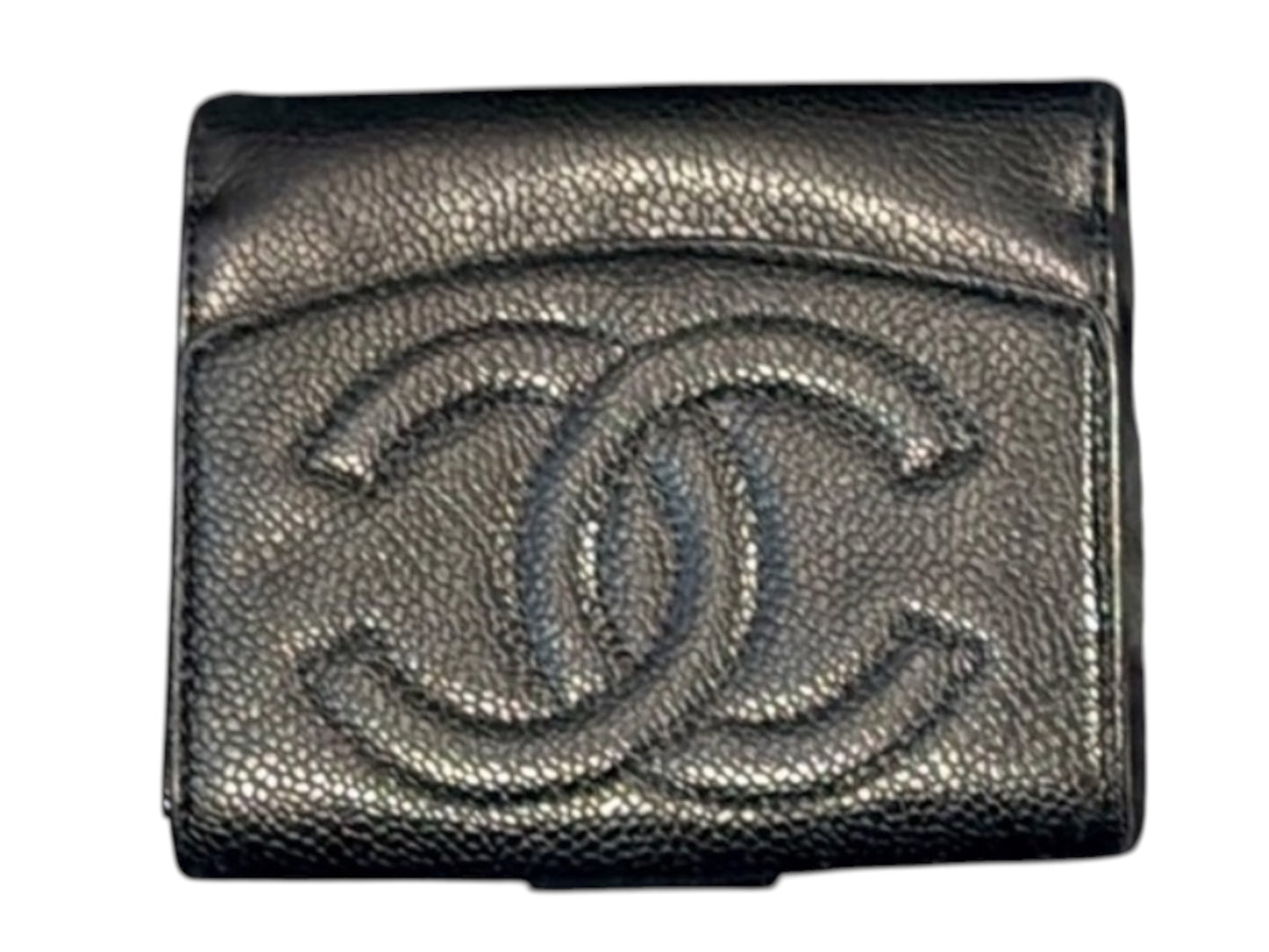 CHANEL Wallet BIfold Caviar Skin CoCo Mark in excellent used condition