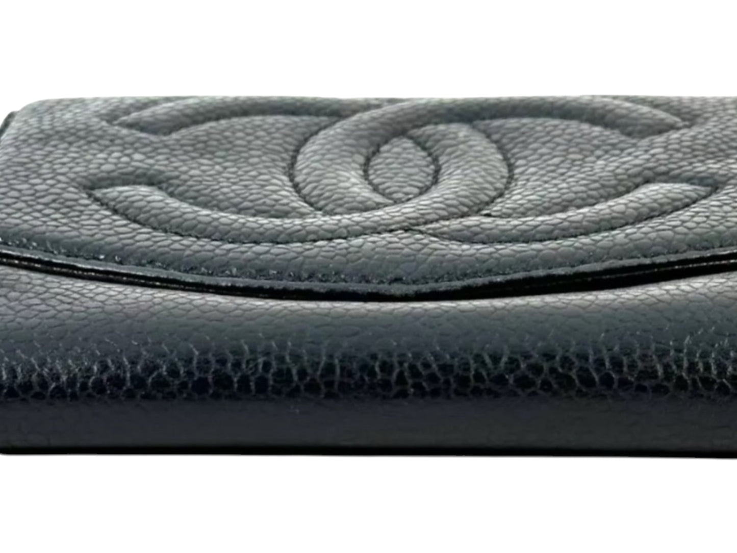 CHANEL Wallet BIfold Caviar Skin CoCo Mark in excellent used condition