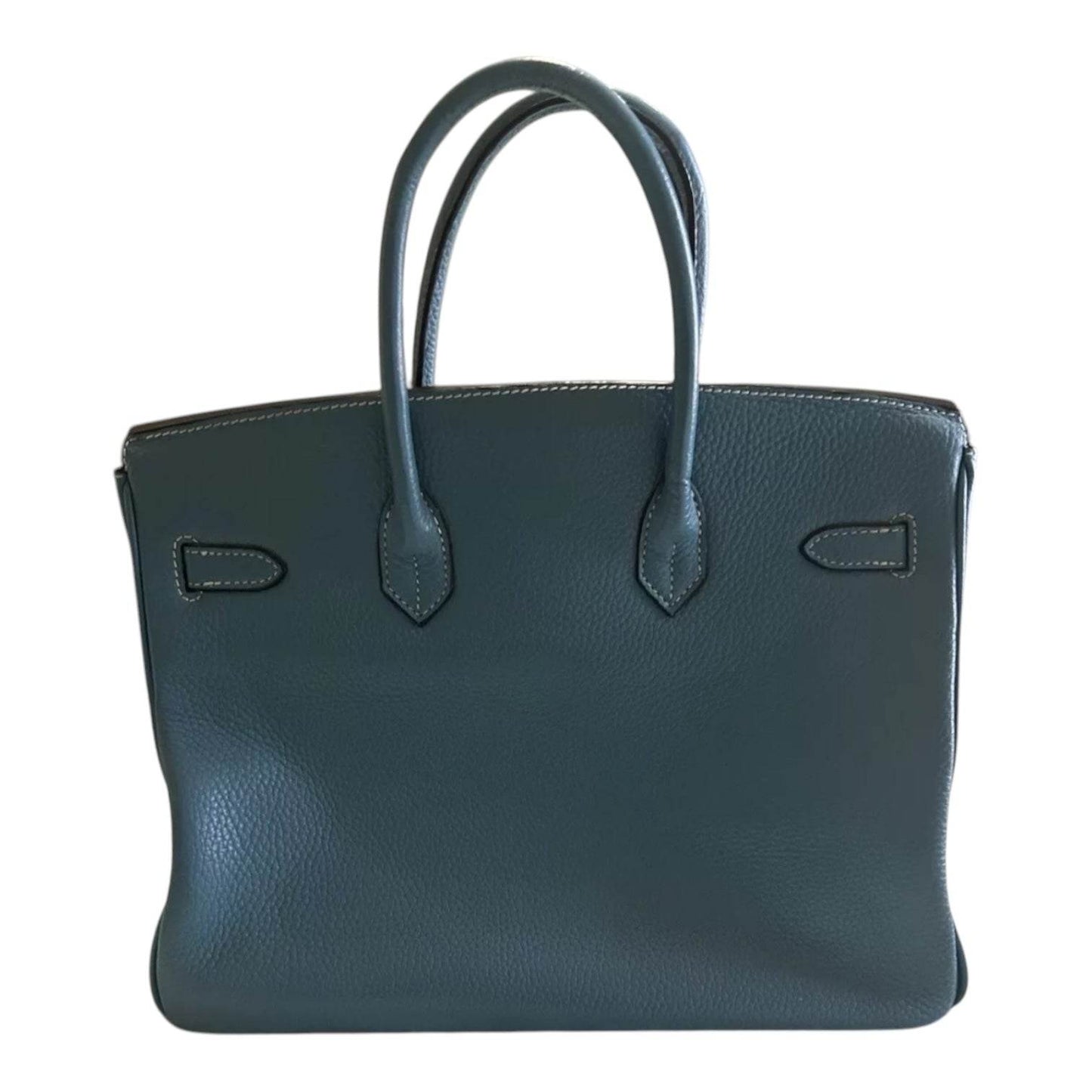 Birkin Handbag Vert Cypress Swift with Gold Hardware 25 Blue Teal - Luxbrandz