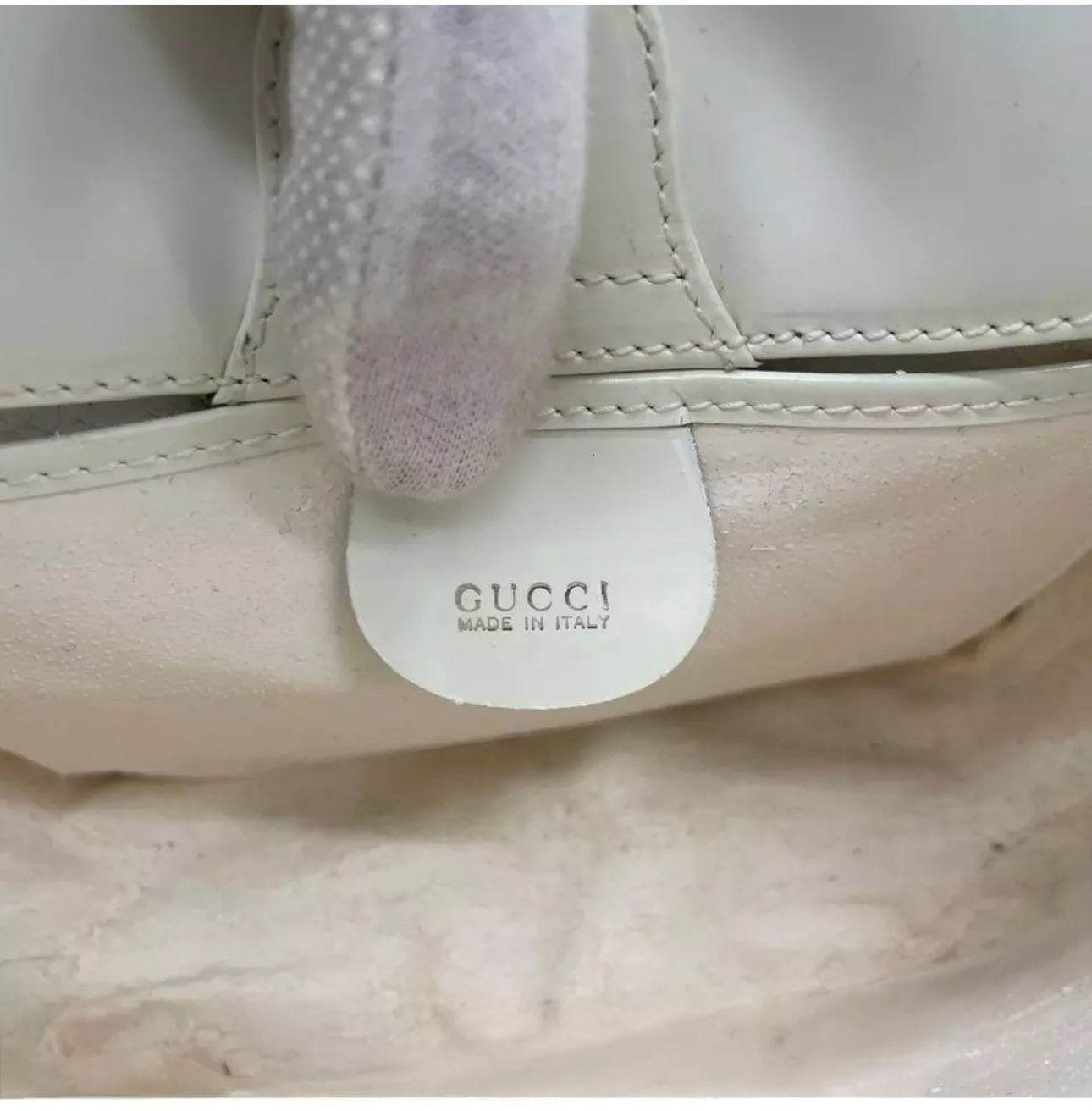 Gucci Leather Handbag Auth White Medium Women Italy - Luxbrandz