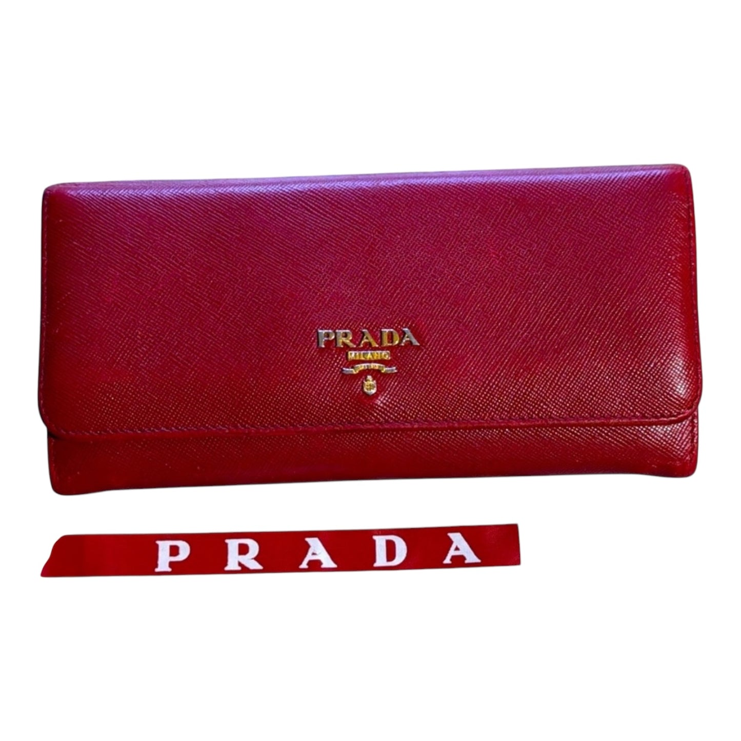 Prada SAFIANO Leather Wallet in Pink Color in excellent condition