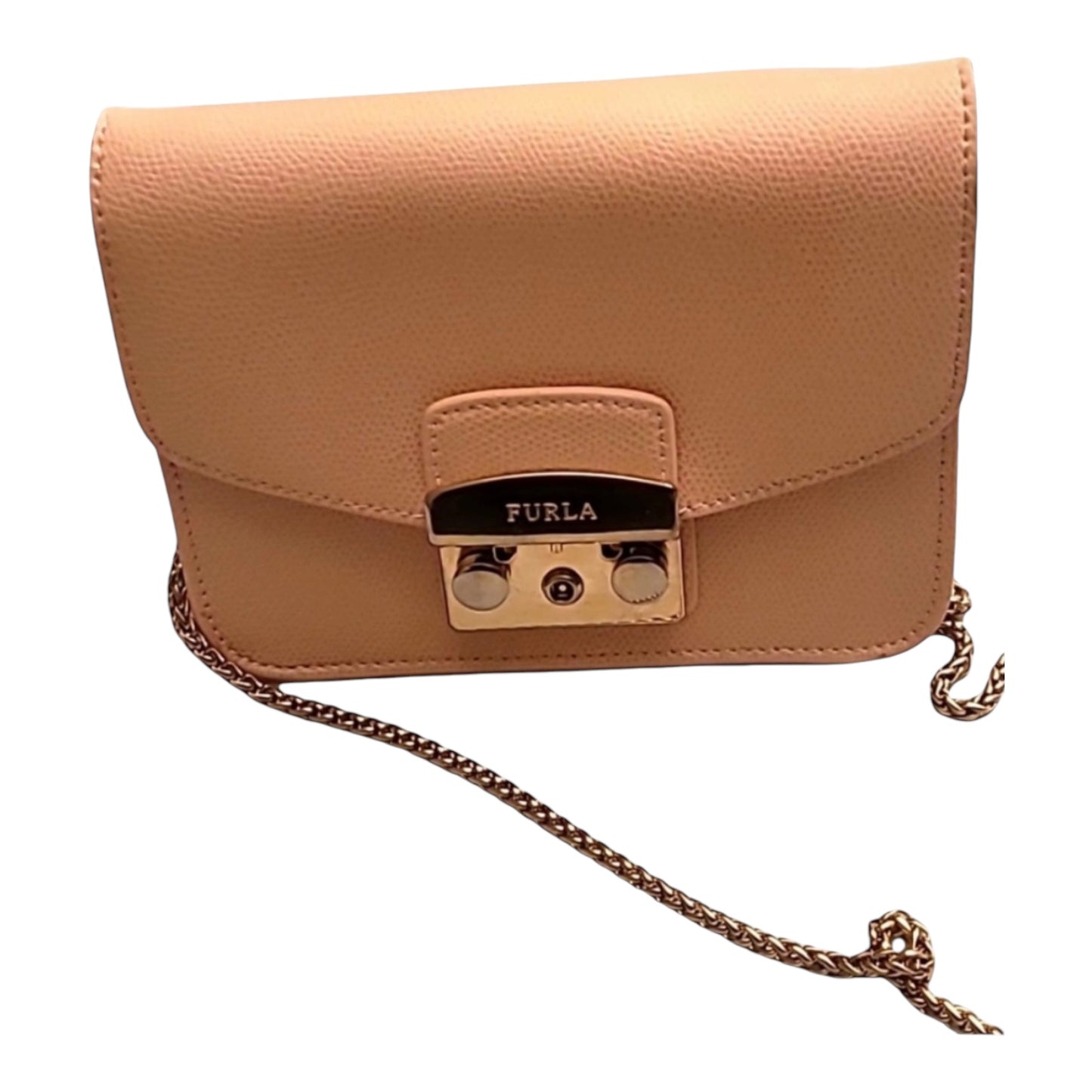 Furla Metropolis Crossbody Bag Pink Leather in Excellent Condition luxury brand premium Italian leather