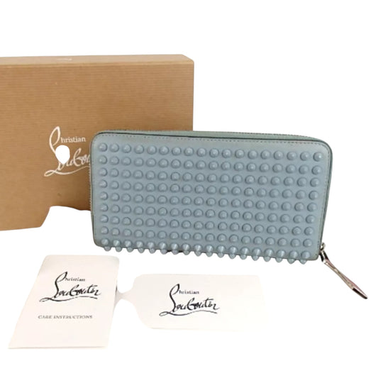 Christian Louboutin Pannettone Leather Wallet in Blue Color and red interior in mint condition