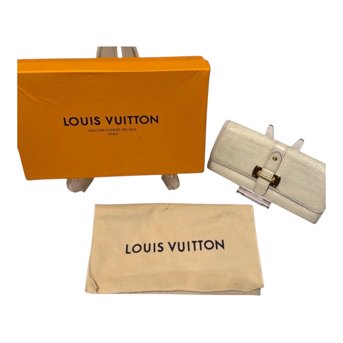 Louis Vuitton Favori Suhali Leather Wallet Portefeuille Le Fabuleux Cream 860548 New Condition