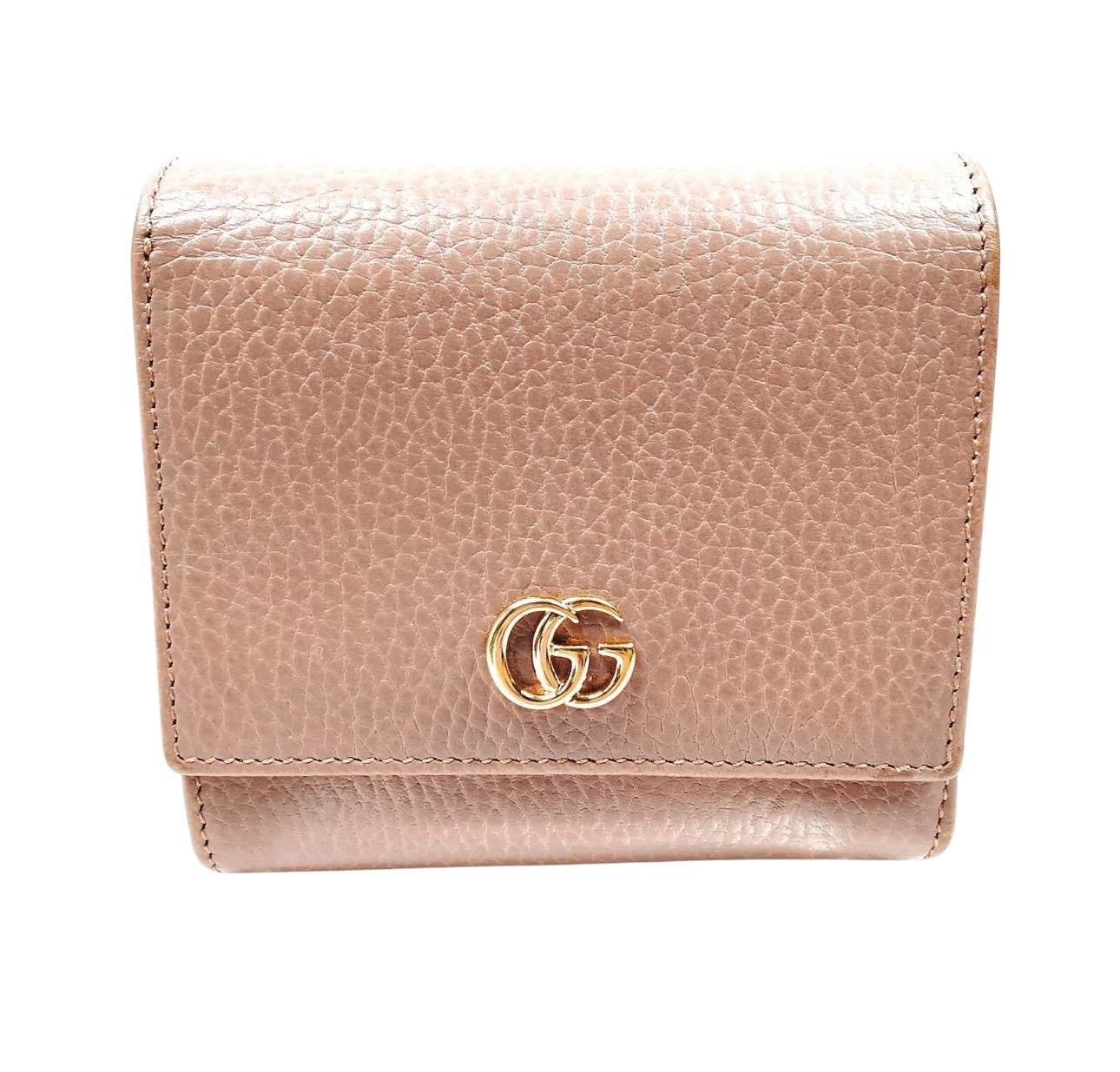 Gucci Marmont GG Ebony Tri-Fold Wallet New - Luxbrandz