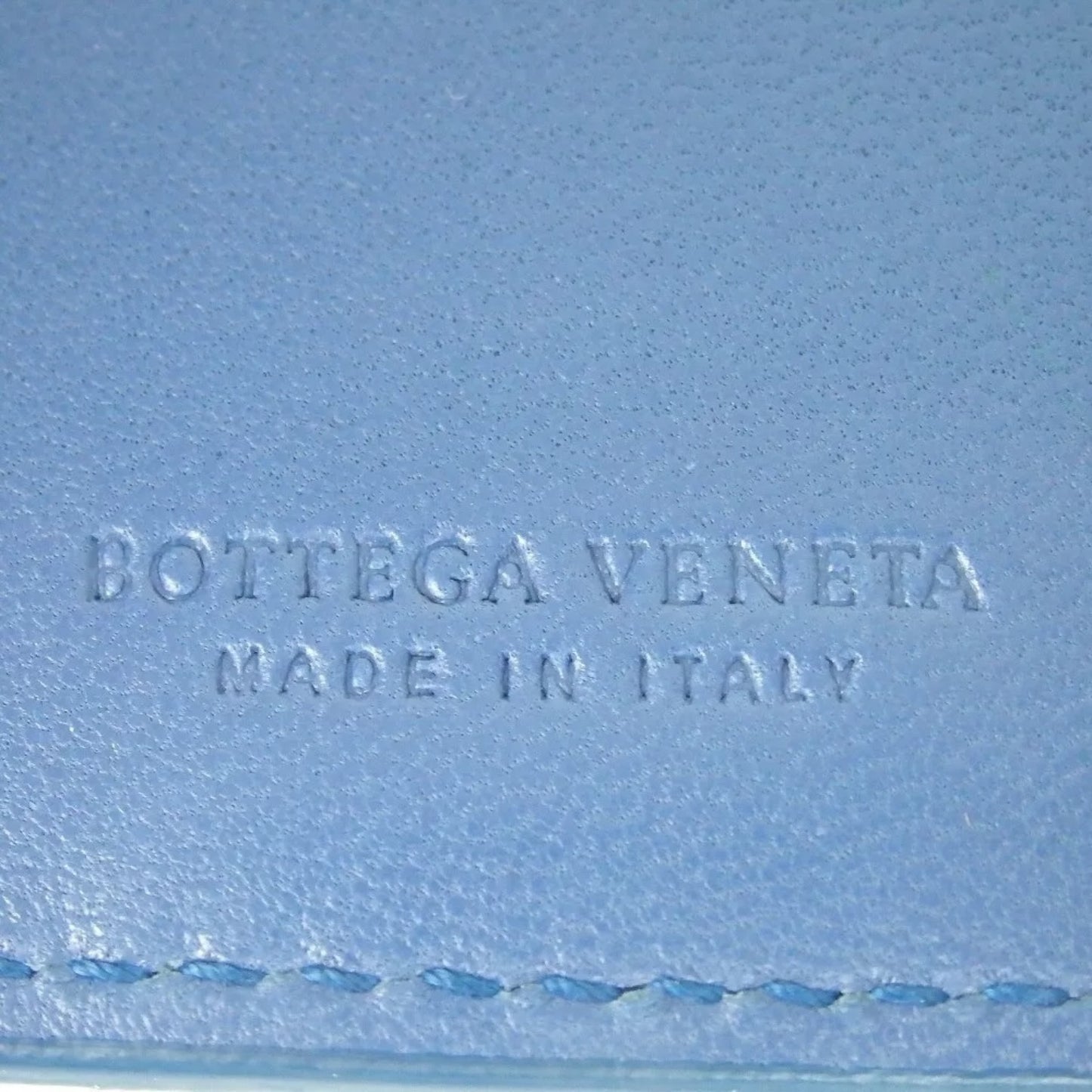 Authentic Bottega Veneta Intrecciato Clutch Bag Second Bag Blue Leather Italy