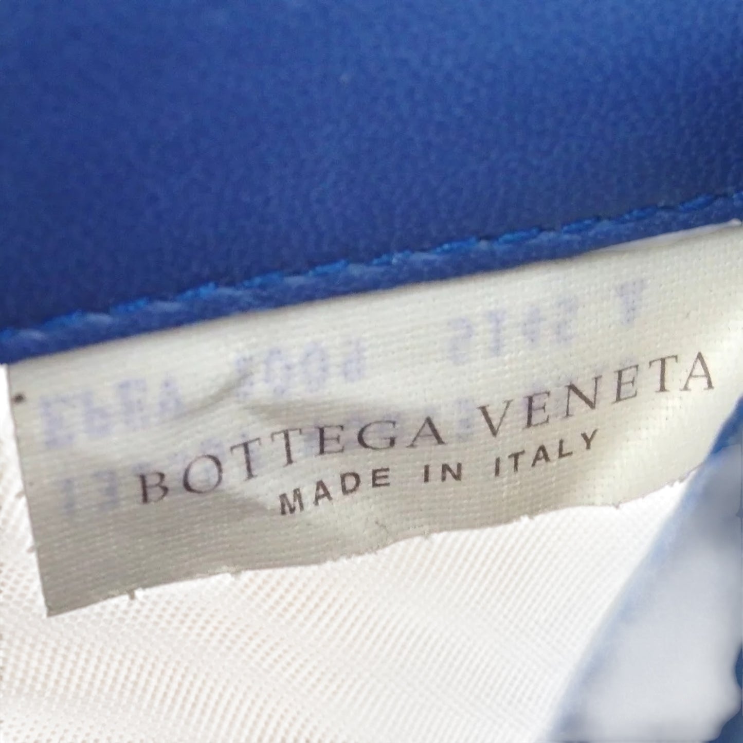 Authentic Bottega Veneta Intrecciato Clutch Bag Second Bag Blue Leather Italy