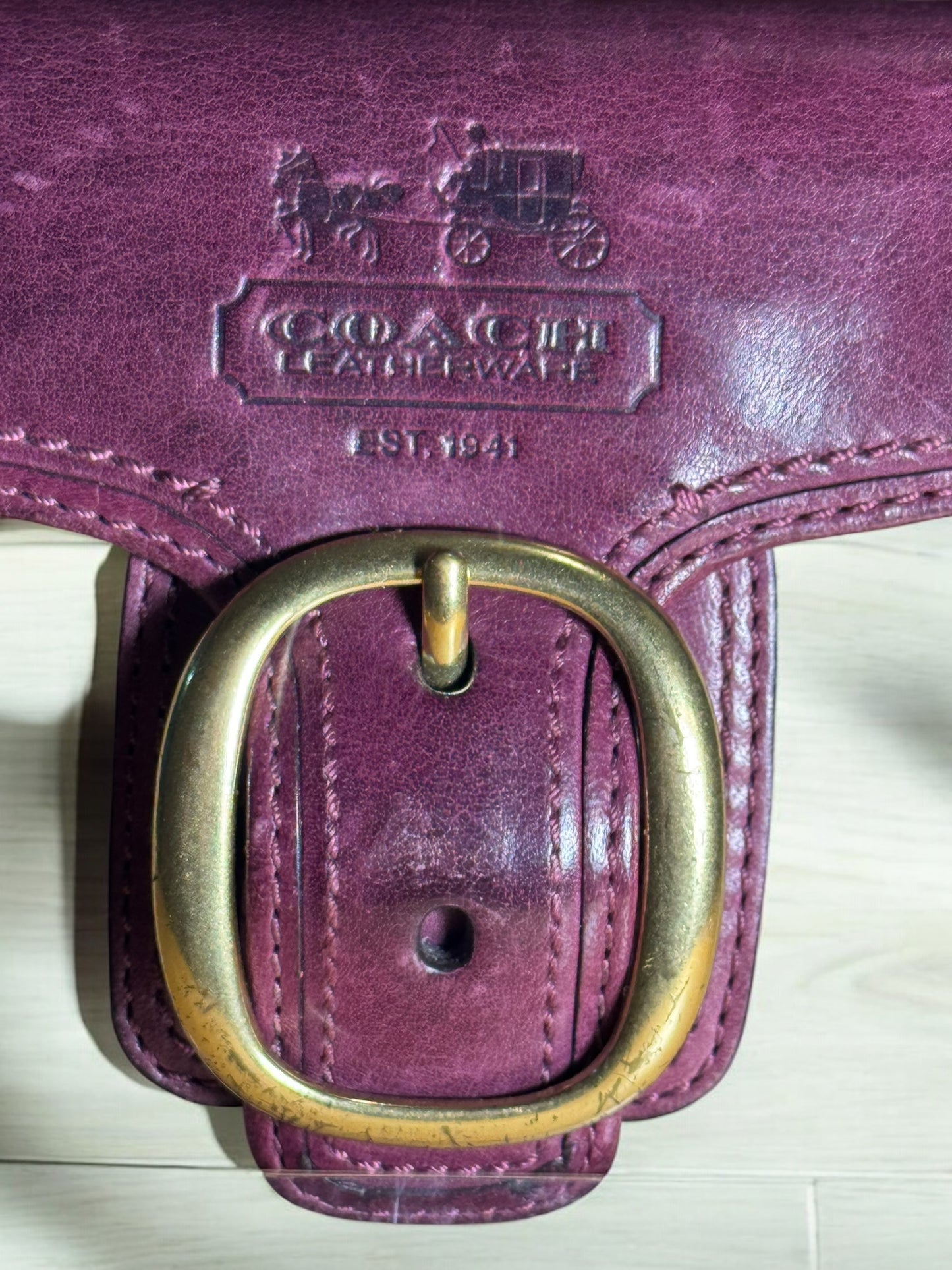 Coach Wallet with brass buckle in MINT condition.