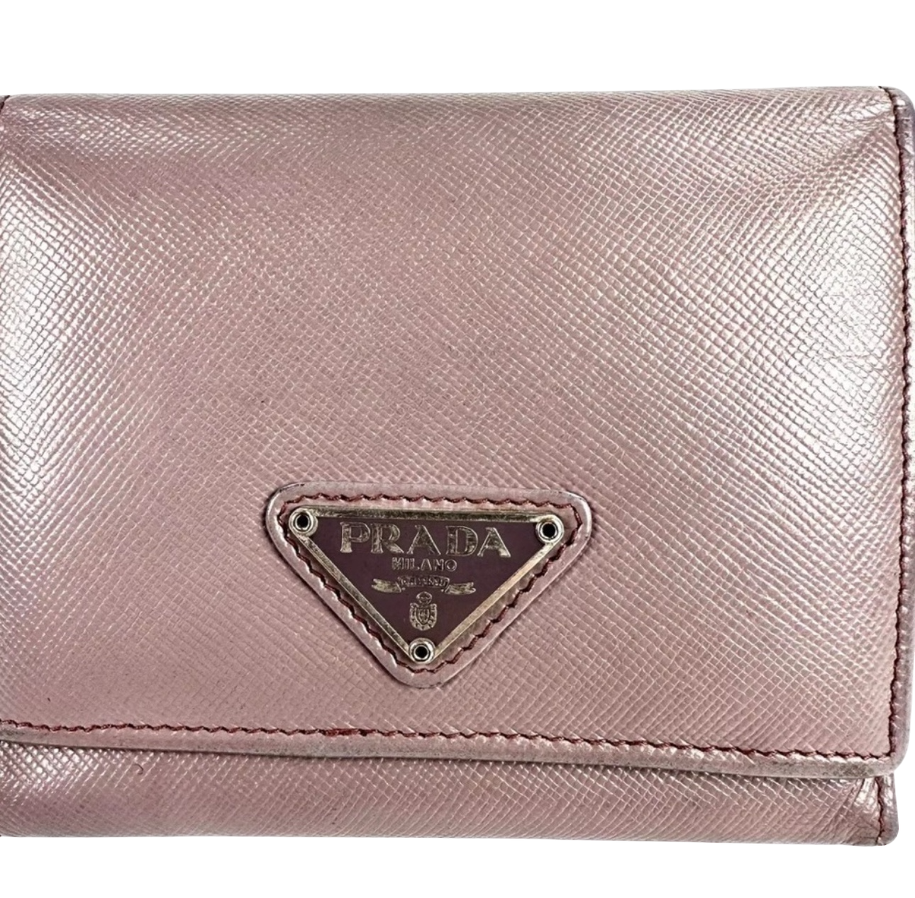 PRADA fold leather wallet purple authent