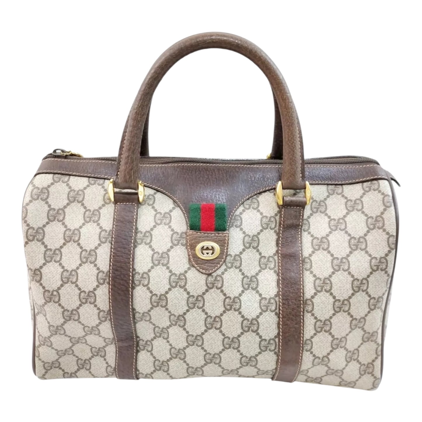 Gucci GG Supreme Monogram Boston Bag in mint condition Authentic