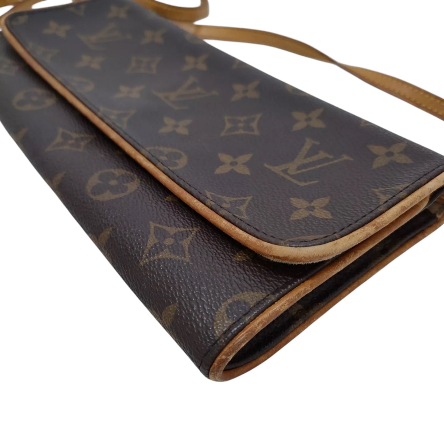 Louis Vuitton Monogram Twin Pouchette in mint condition genuine leather crossbody bag