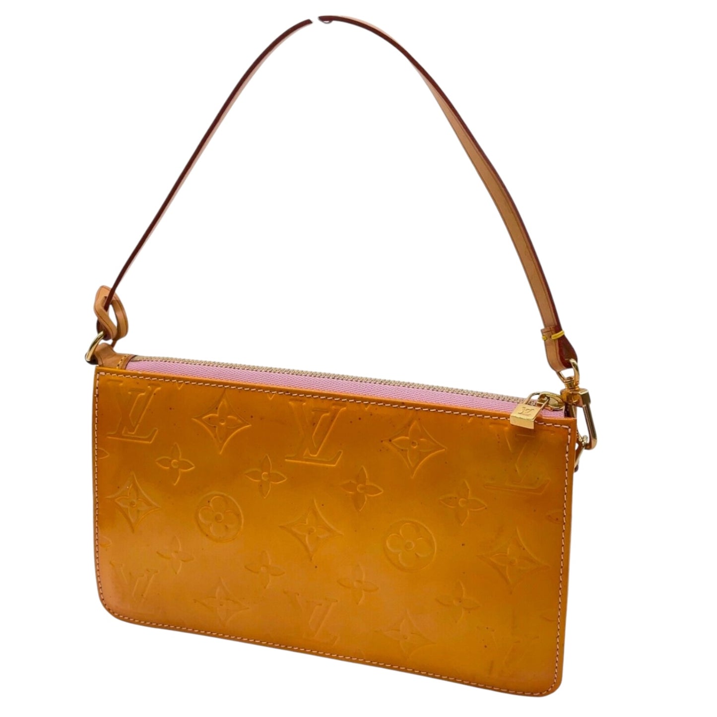 Louis Vuitton Vernice Lexington Yellow Accessory Pouch in mint condition.