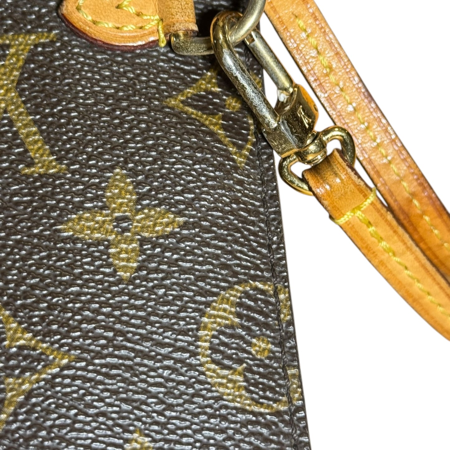 LOUIS VUITTON Neverfull Pouchette / Wristlet Monogram Brown in New Condition