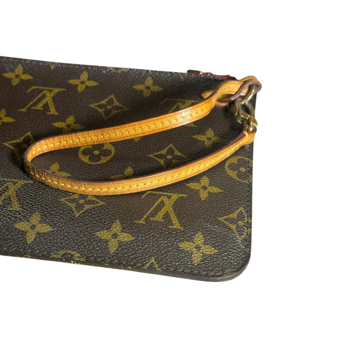 LOUIS VUITTON Neverfull Pouchette / Wristlet Monogram Brown in New Condition