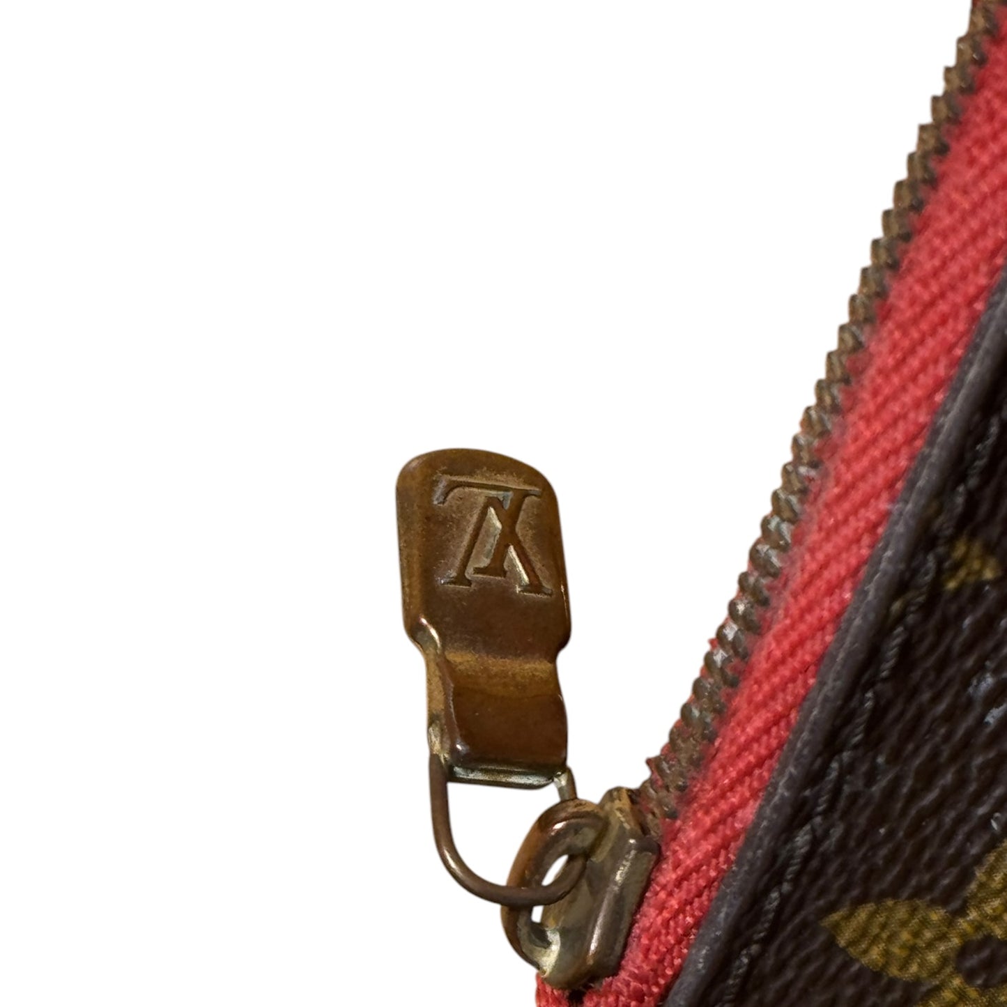 LOUIS VUITTON Neverfull Pouchette / Wristlet Monogram Brown in New Condition