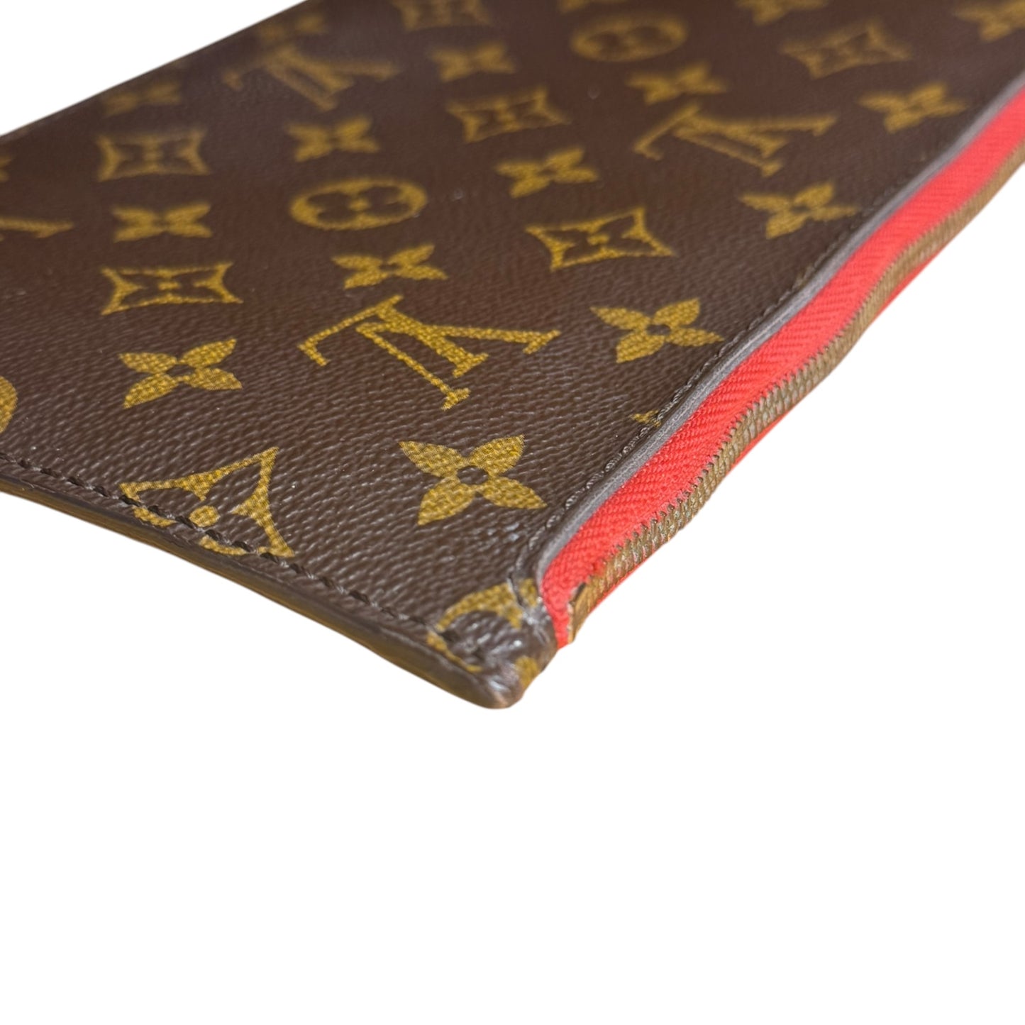 LOUIS VUITTON Neverfull Pouchette / Wristlet Monogram Brown in New Condition