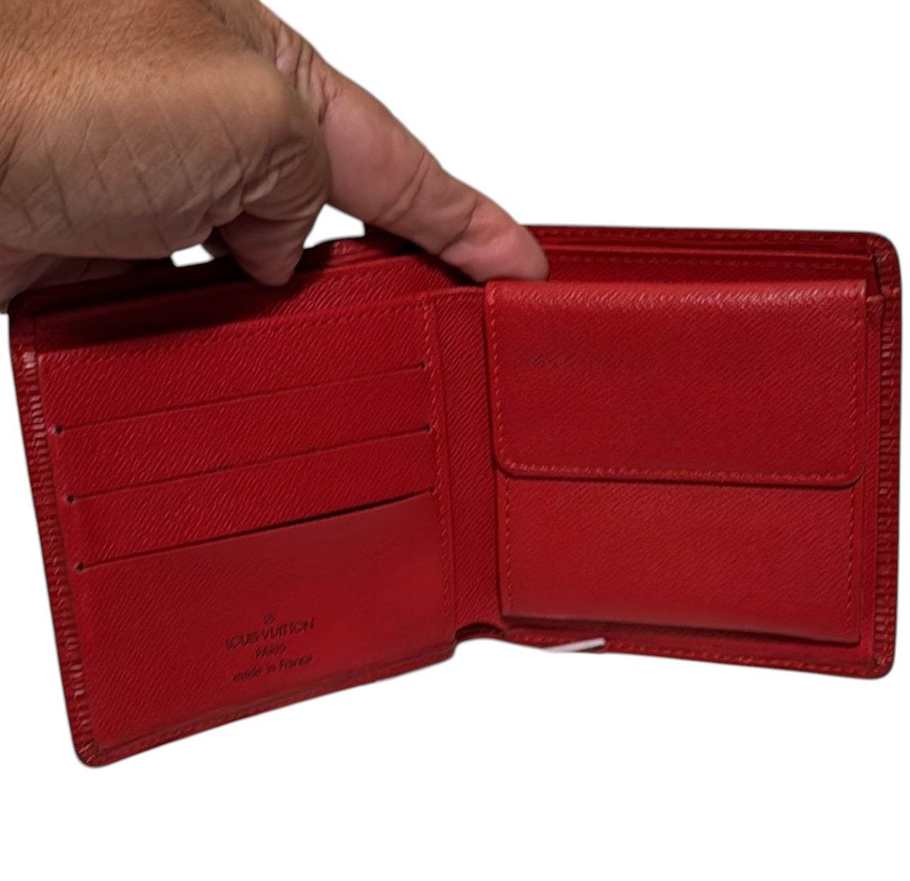 Louis Vuitton Red Epi Portefeuille Marco Leather Bifold Wallet NWOT - Luxbrandz