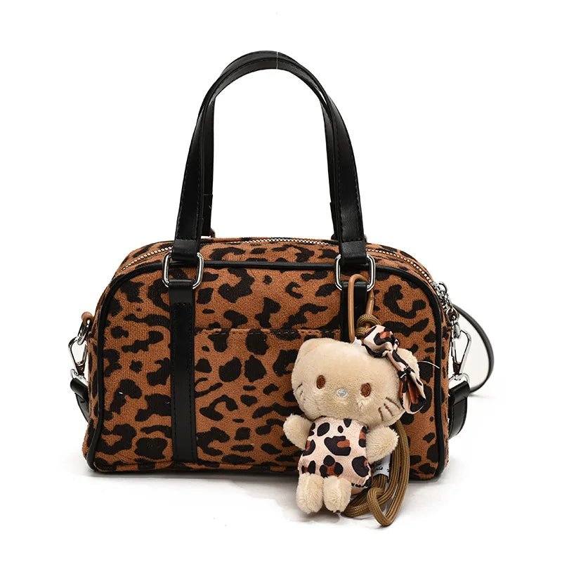 2024 Women’s Leopard Print Matte Handbag, Small Square Crossbody Shoulder Bag for Women