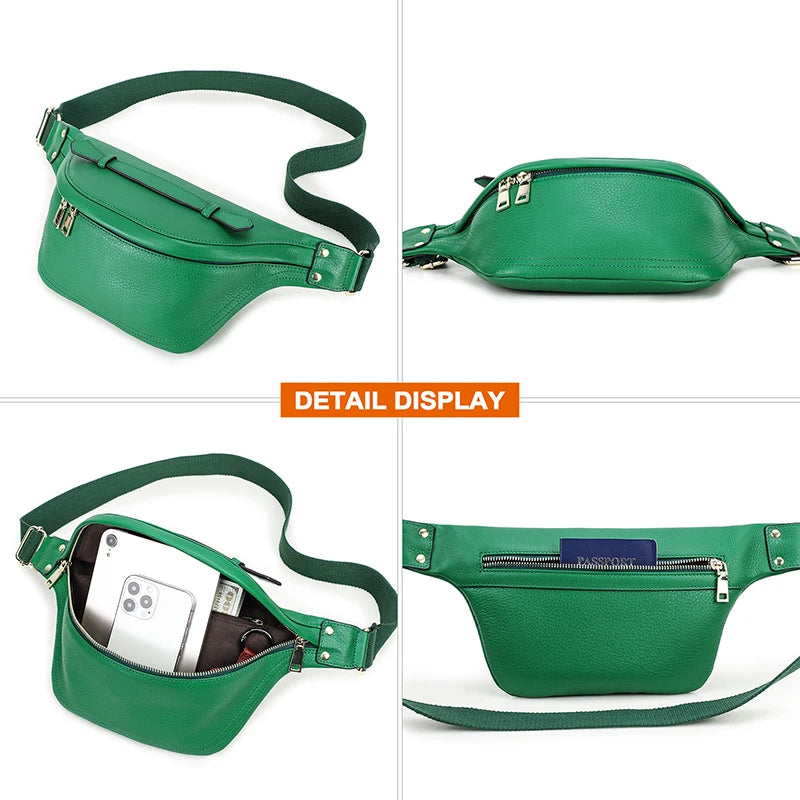 Genuine Leather Women Chest Bag 2022 Luxury Brand Crossbody Bag Female Travel Fanny Pack Waist Bag Fashion Shoulder Bag Designer